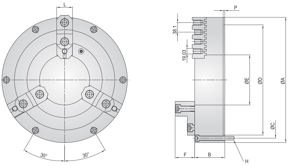 SELF CENTERING SCROLL CHUCKS